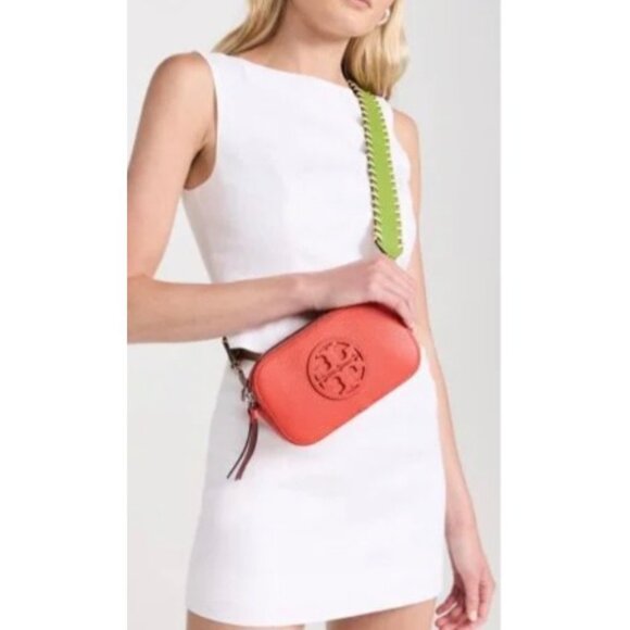 NWT! Authentic Tory Burch Miller Poppy Red & Green Crossbody Bag - Picture 7 of 7